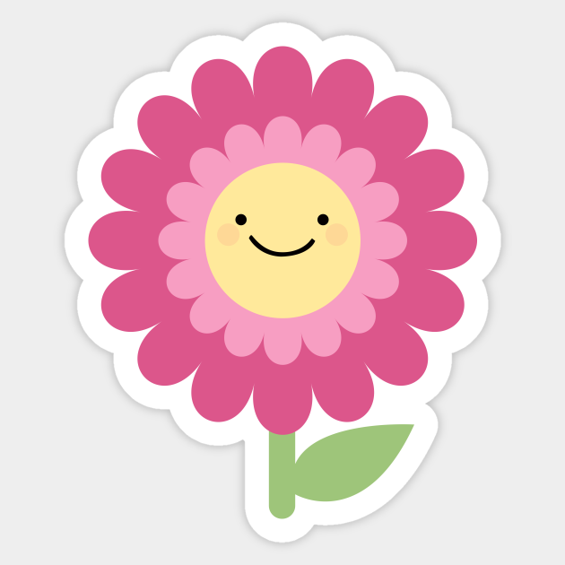 Happy Flower Happy Flower Sticker TeePublic